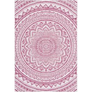 SAFAVIEH Courtyard Collection 8′ x 10′ Beige/Brown CY8734 Indoor-Outdoor Patio Backyard Mudroom Area-Rug(Ivory/Fuchsia)