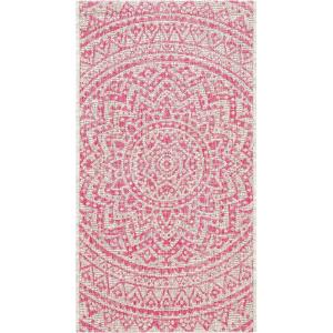 SAFAVIEH Courtyard Collection 8′ x 10′ Beige/Brown CY8734 Indoor-Outdoor Patio Backyard Mudroom Area-Rug(Light Grey/Fuchsia)