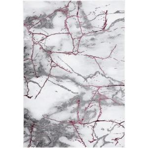 SAFAVIEH Craft Collection Area Rug – 8′ x 10′, Grey & Gold, Modern Abstract Design, Non-Shedding & Easy Care, Ideal for High Traffic Areas in Living Room, Bedroom (CFT877F)(Grey/Wine)