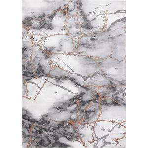 SAFAVIEH Craft Collection Area Rug – 8′ x 10′, Grey & Gold, Modern Abstract Design, Non-Shedding & Easy Care, Ideal for High Traffic Areas in Living Room, Bedroom (CFT877F)(Grey/Orange)