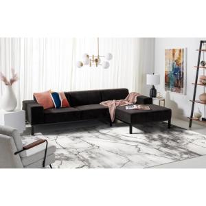 SAFAVIEH Craft Collection Area Rug – 8′ x 10′, Grey & Gold, Modern Abstract Design, Non-Shedding & Easy Care, Ideal for High Traffic Areas in Living Room, Bedroom (CFT877F)(Grey/Silver)