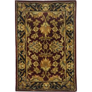 SAFAVIEH Heritage Collection Area Rug – 5′ x 8′, Dark Green & Gold, Handmade Traditional Oriental Wool, Ideal for High Traffic Areas in Living Room, Bedroom (HG628A)(Red / Black)