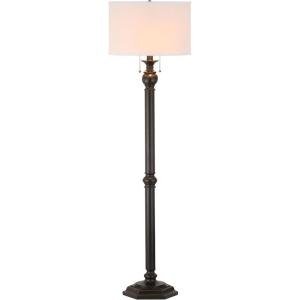 SAFAVIEH Lighting Collection – Jessie Rustic Farmhouse Oil-Rubbed Bronze 59-Inch Floor Lamp with Pull Chain, LED Bulbs Included (LIT4345A)