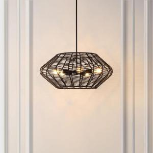 SAFAVIEH Lighting Collection Briza Black 5-Light Adjustable Pendant Chandelier Hanging Light Fixture, Ideal for Dining Room, Kitchen Island, Entryway (LED Bulbs Included)
