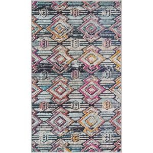 SAFAVIEH Madison Collection Area Rug – 5’3″ x 7’6″, Black & Orange, Moroccan Boho Diamond Distressed Design, Non-Shedding & Easy Care, Ideal for High Traffic Areas in Living Room, Bedroom (MAD455Z)(Black/Orange)