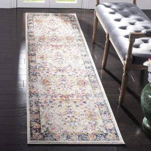 SAFAVIEH Madison Collection Area Rug – 5’3″ x 7’6″, Cream & Navy, Oriental Boho Chic Distressed Design, Non-Shedding & Easy Care, Ideal for High Traffic Areas in Living Room, Bedroom (MAD609D)(Cream/Navy)