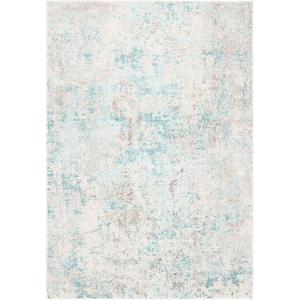 SAFAVIEH Madison Collection Area Rug – 5’3″ x 7’6″, Grey & Beige, Modern Abstract Design, Non-Shedding & Easy Care, Ideal for High Traffic Areas in Living Room, Bedroom (MAD453A)(Ivory/Teal)