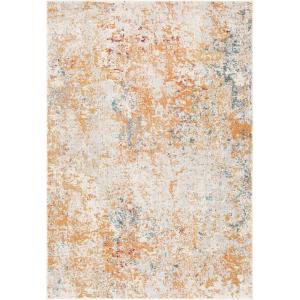 SAFAVIEH Madison Collection Area Rug – 5’3″ x 7’6″, Grey & Beige, Modern Abstract Design, Non-Shedding & Easy Care, Ideal for High Traffic Areas in Living Room, Bedroom (MAD453A)(Ivory/Orange)