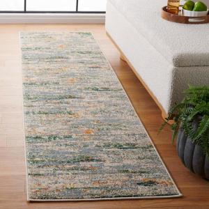 SAFAVIEH Madison Collection Area Rug – 5’3″ x 7’6″, Grey & Turquoise, Boho Abstract Distressed Design, Non-Shedding & Easy Care, Ideal for High Traffic Areas in Living Room, Bedroom (MAD419F)(Green/Blue)