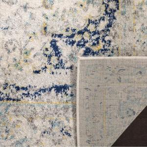 SAFAVIEH Madison Collection Area Rug – 5’3″ x 7’6″, Ivory & Blue, Boho Chic Medallion Design, Non-Shedding & Easy Care, Ideal for High Traffic Areas in Living Room, Bedroom (MAD155M)(Ivory/Blue)