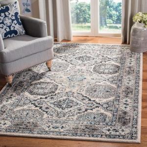 SAFAVIEH Madison Collection Area Rug – 5’3″ x 7’6″, Light Grey & Blue, Oriental Boho Chic Distressed Design, Non-Shedding & Easy Care, Ideal for High Traffic Areas in Living Room, Bedroom (MAD925F)