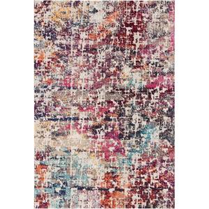 SAFAVIEH Madison Collection Area Rug – 5’3″ x 7’6″, Red & Light Blue, Modern Abstract Design, Non-Shedding & Easy Care, Ideal for High Traffic Areas in Living Room, Bedroom (MAD458C)(Red/Light Blue)