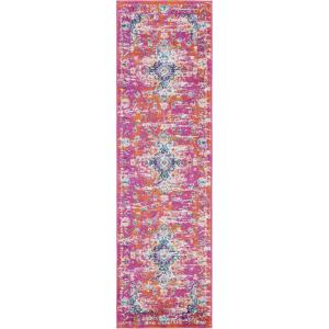 SAFAVIEH Madison Collection Area Rug – 5’3″ x 7’6″, Teal & Fuchsia, Boho Chic Medallion Design, Non-Shedding & Easy Care, Ideal for High Traffic Areas in Living Room, Bedroom (MAD154L)(Fuchsia/Gold)