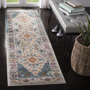 SAFAVIEH Madison Collection Area Rug – 5’3″ x 7’6″, Turquoise & Ivory, Boho Chic Medallion Design, Non-Shedding & Easy Care, Ideal for High Traffic Areas in Living Room, Bedroom (MAD156K)(Turquoise/Ivory)