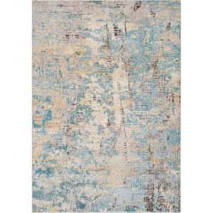 SAFAVIEH Madison Collection Area Rug – 6′ x 9′, Light Blue & Beige, Modern Abstract Design, Non-Shedding & Easy Care, Ideal for High Traffic Areas in Living Room, Bedroom (MAD457B)(Grey/Blue)