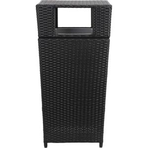 SAFAVIEH Outdoor Collection Mazeli Grey Brown Woven Square Lid Trash Bin (Fully Assembled) PAT7512C(Black)
