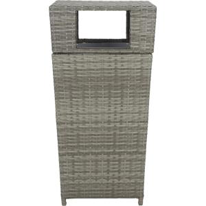 SAFAVIEH Outdoor Collection Mazeli Grey Brown Woven Square Lid Trash Bin (Fully Assembled) PAT7512C(Gray)