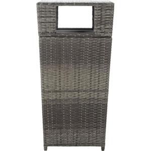 SAFAVIEH Outdoor Collection Mazeli Grey Brown Woven Square Lid Trash Bin (Fully Assembled) PAT7512C(Grey Brown)