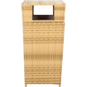 SAFAVIEH Outdoor Collection Mazeli Grey Brown Woven Square Lid Trash Bin (Fully Assembled) PAT7512C(Natural)