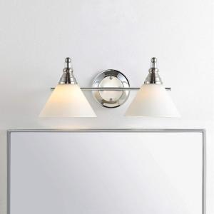 SAFAVIEH SCN4061A Radnor 2-Light Bronze 7-inch (LED Bulbs Included) Wall Sconce, Chrome/Brass