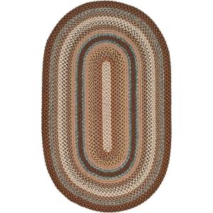 SAFAVIEH Washable Rug Outdoor Braided Collection – 8′ x 10′, Brown & Multi, Handmade & Reversible, Non-Shedding & Easy to Clean, Ideal for Patio, Backyard, Mudroom (BRD313A)(Brown/Multi)