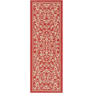 SAFAVIEH Washable Rug Outdoor Courtyard Collection – 4′ x 5’7″, Terracotta & Natural, Non-Shedding & Easy Cleaning, Ideal for Patio, Backyard, Mudroom (CY2098-3202)(Red/Natural)