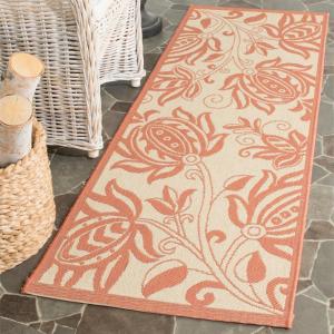 SAFAVIEH Washable Rug Outdoor Courtyard Collection – 5’3″ x 7’7″, Chocolate & Natural, Non-Shedding & Easy Cleaning, Ideal for Patio, Backyard, Mudroom (CY2961-3409)(Natural/Terra)