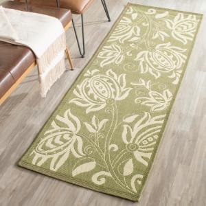 SAFAVIEH Washable Rug Outdoor Courtyard Collection – 5’3″ x 7’7″, Chocolate & Natural, Non-Shedding & Easy Cleaning, Ideal for Patio, Backyard, Mudroom (CY2961-3409)(Olive/Natural)