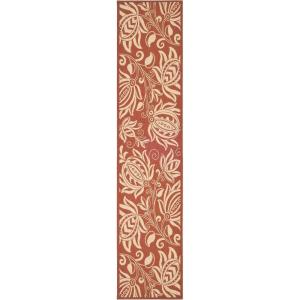 SAFAVIEH Washable Rug Outdoor Courtyard Collection – 5’3″ x 7’7″, Chocolate & Natural, Non-Shedding & Easy Cleaning, Ideal for Patio, Backyard, Mudroom (CY2961-3409)(Red/Natural)