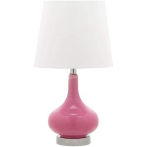 Safavieh Kids Lighting Collection Amy Orange Gourd 18-inch Bedroom Living Room Home Office Desk Nightstand Table Lamp (LED Bulb Included)(Pink)