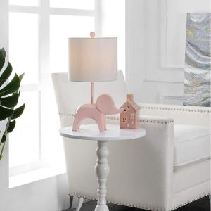 Safavieh Kids Lighting Collection Ellie Elephant White Ceramic 20-inch Bedroom Living Room Home Office Desk Nightstand Table Lamp (LED Bulb Included)(Pink)
