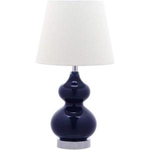 Safavieh Kids Lighting Collection Eva Navy Double Gourd 19-inch Bedroom Living Room Home Office Desk Nightstand Table Lamp (LED Bulb Included)(Navy)