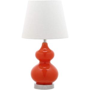 Safavieh Kids Lighting Collection Eva Navy Double Gourd 19-inch Bedroom Living Room Home Office Desk Nightstand Table Lamp (LED Bulb Included)(Orange)
