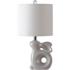 Safavieh Kids Lighting Collection Ruby Rabbit Grey Ceramic 19-inch Bedroom Living Room Home Office Desk Nightstand Table Lamp (LED Bulb Included)(Gray)