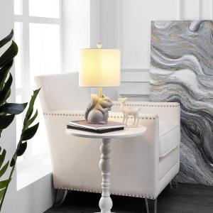 Safavieh Kids Lighting Collection Sunny Squirrel Green Ceramic 18-inch Bedroom Living Room Home Office Desk Nightstand Table Lamp (LED Bulb Included)(Gray)