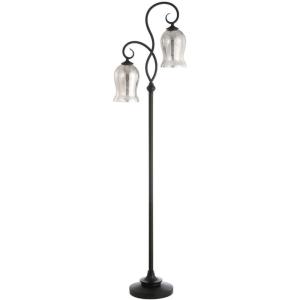 Safavieh Lighting Claudia Black 63.5-inch 2-Light Floor Lamp (LED Bulbs Included)
