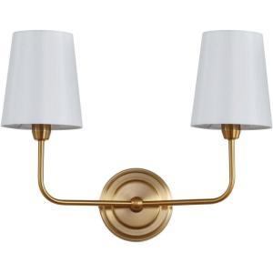 Safavieh Lighting Ezra Brass Gold 2-Light Wall Sconce (LED Bulbs Included)