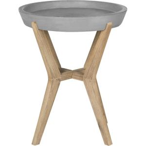 Safavieh Outdoor Collection Celeste Modern Concrete Round 21.2-inch End Table