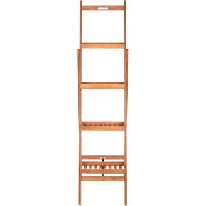 Safavieh Outdoor Collection Grenton Natural Brown 4-Tier Shelf