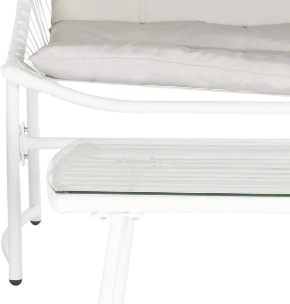image:imageSAFAVIEH 4Piece Outdoor Collection Berkane Patio SetWhite Grey