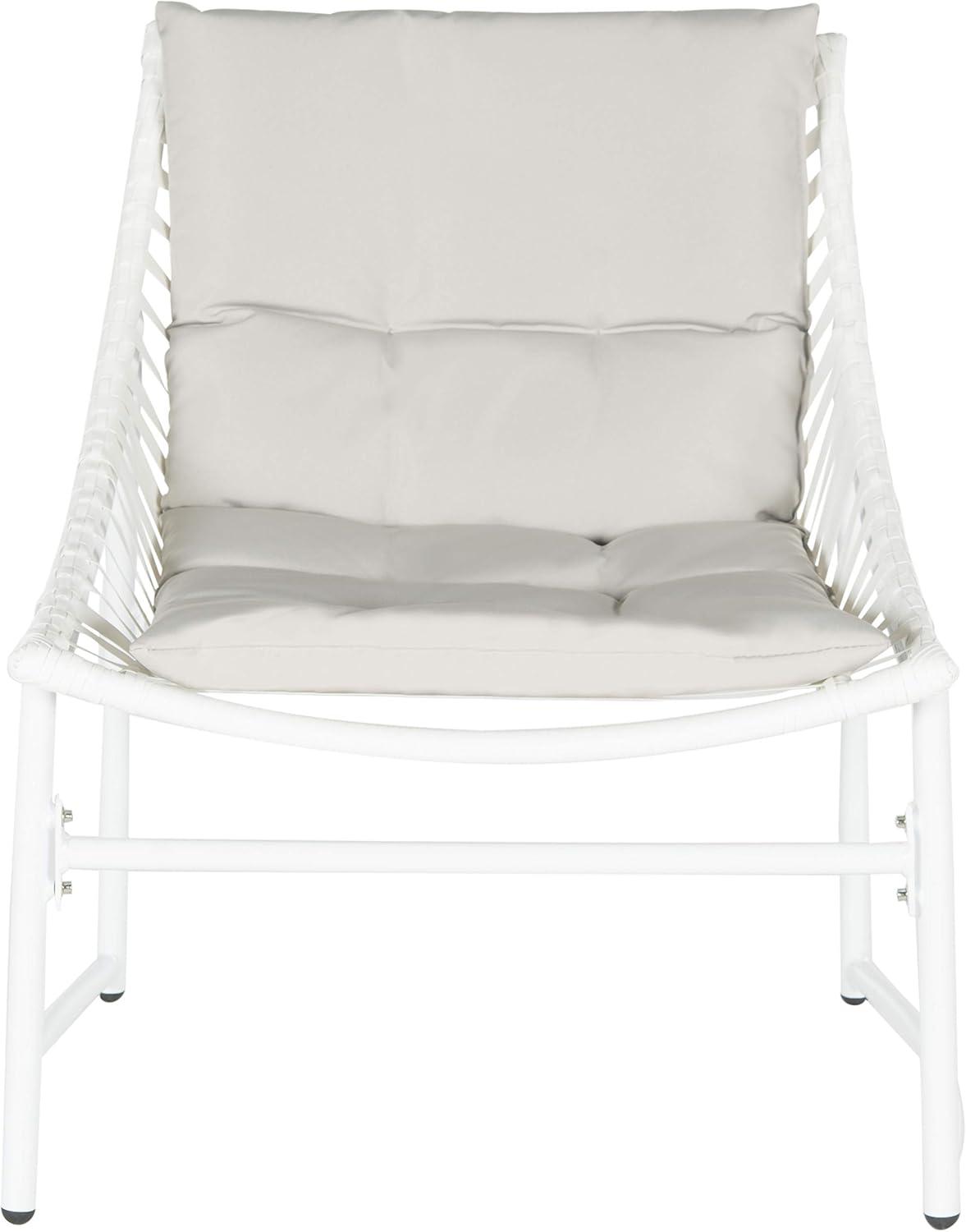 image:imageSAFAVIEH 4Piece Outdoor Collection Berkane Patio SetWhite Grey