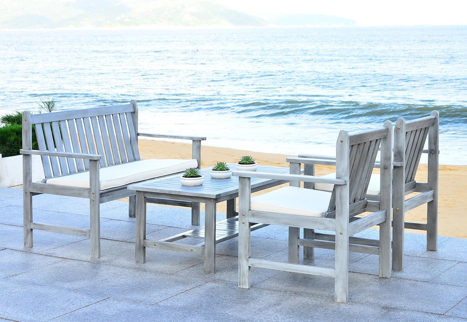 image:imageSAFAVIEH 4Piece Outdoor Collection Burbank Patio Set