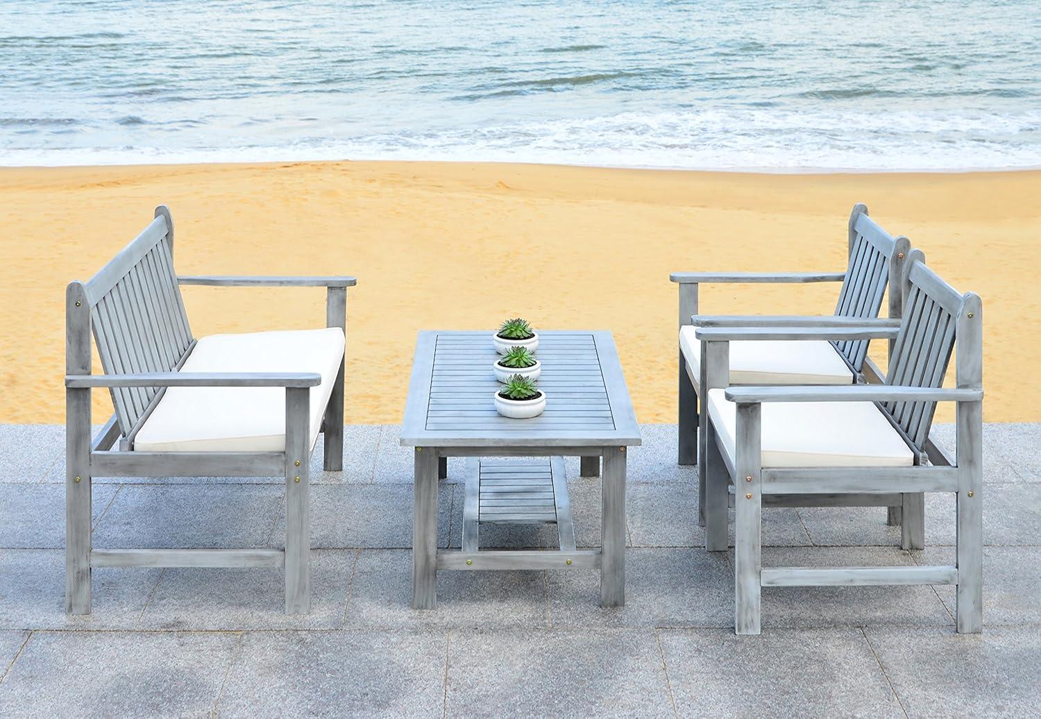 image:imageSAFAVIEH 4Piece Outdoor Collection Burbank Patio Set