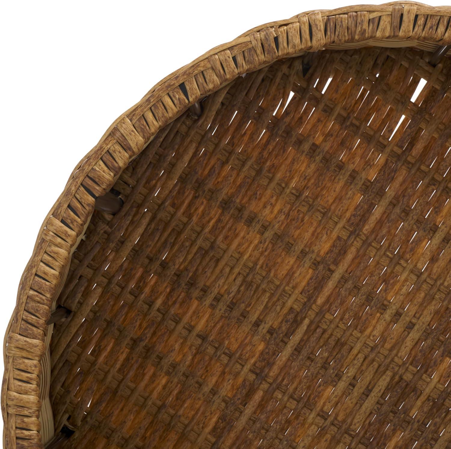 image:imageSAFAVIEH Couture Collection Anguilla Faux Wicker IndoorOutdoor Storage Coffee Table Fully Assembled Natural Brown Patio Accent Table with Removable Wood Top CPT2103A