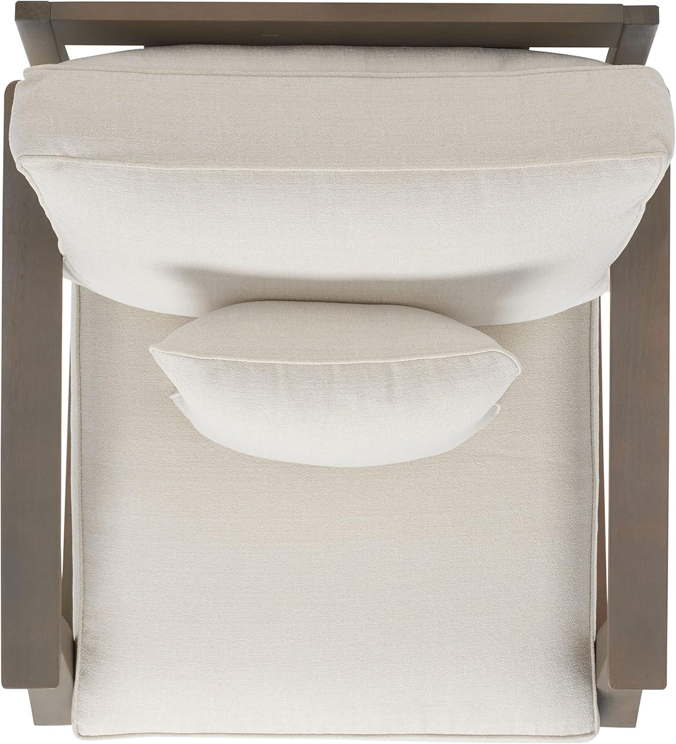 image:imageSAFAVIEH Couture Outdoor Collection Martinique NaturalDark Brown Cushion Solid Wood Patio Arm ChairLight GreyBeige