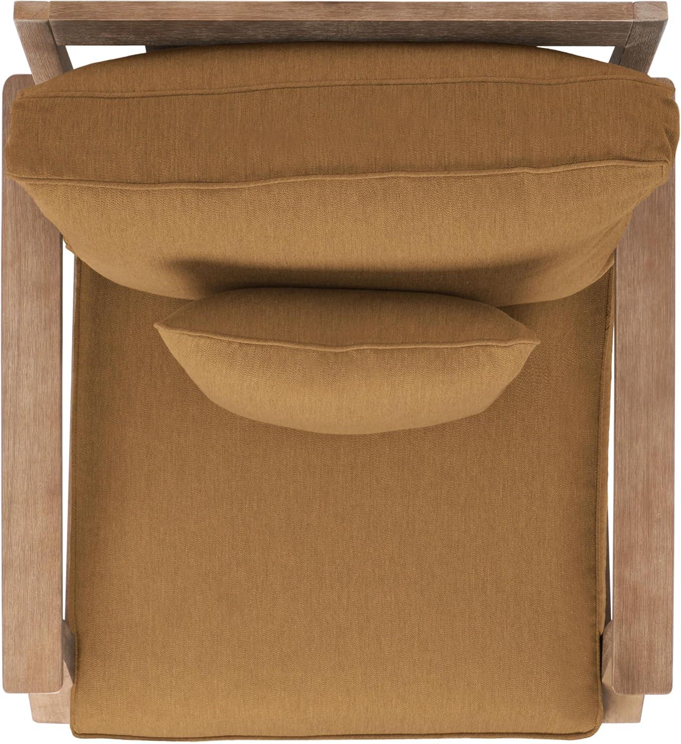 image:imageSAFAVIEH Couture Outdoor Collection Martinique NaturalDark Brown Cushion Solid Wood Patio Arm ChairNaturalBrown