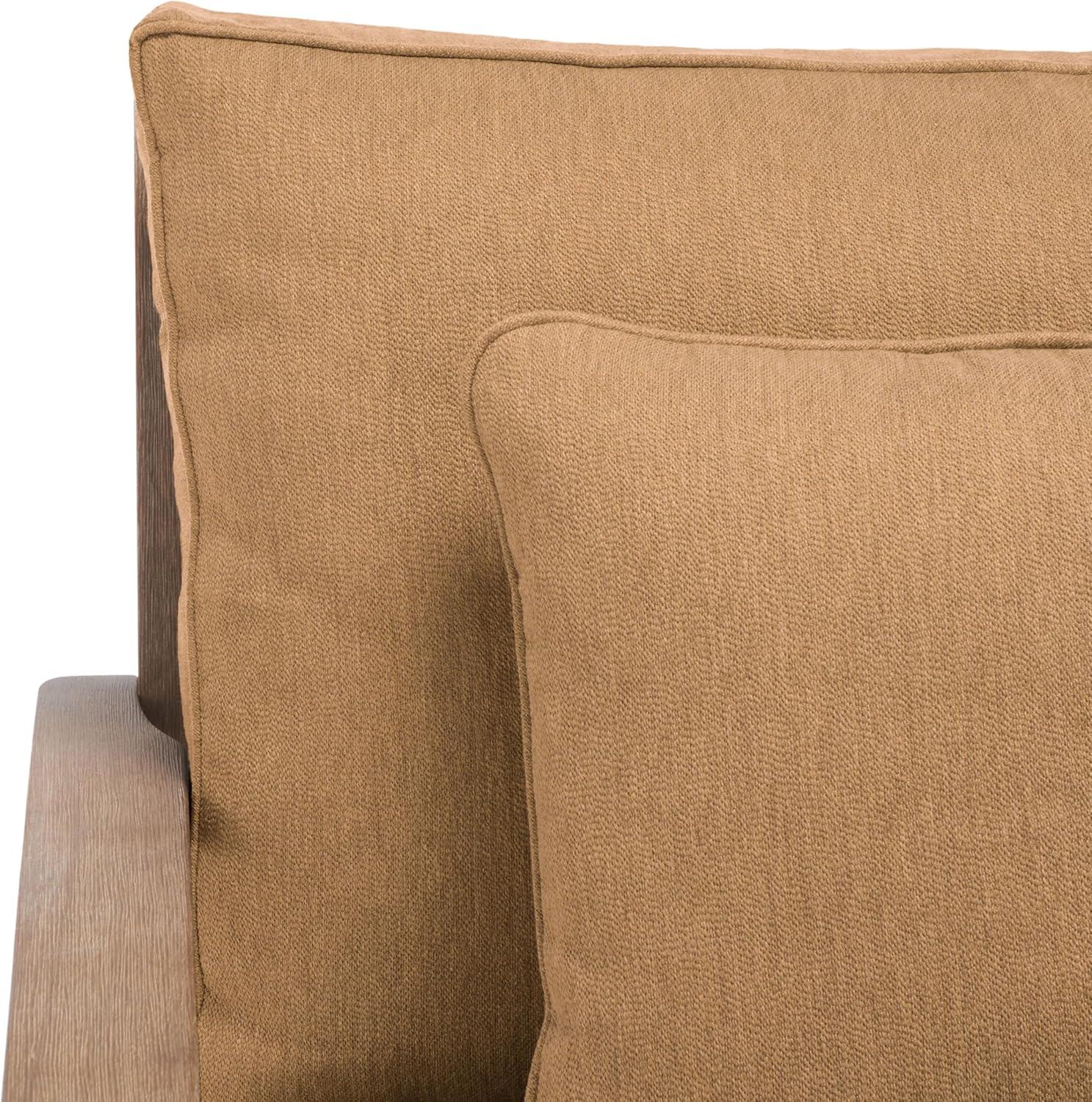 image:imageSAFAVIEH Couture Outdoor Collection Martinique NaturalDark Brown Cushion Solid Wood Patio Arm ChairNaturalBrown