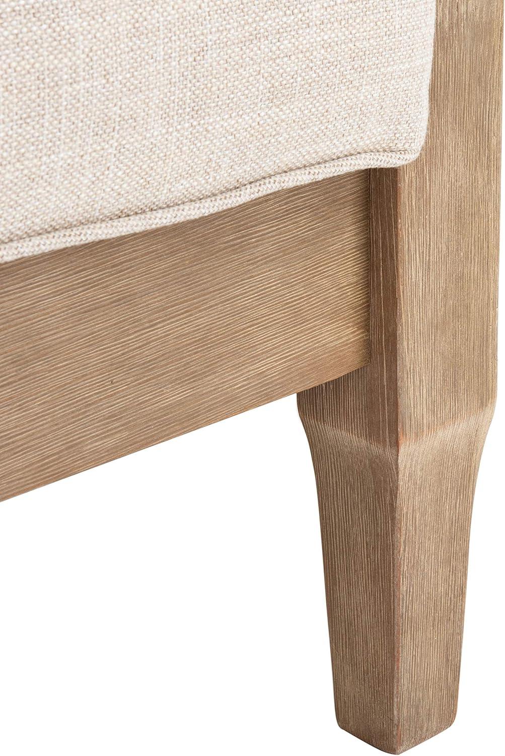 image:imageSAFAVIEH Couture Outdoor Collection Martinique NaturalDark Brown Cushion Solid Wood Patio Arm ChairNaturalWhite