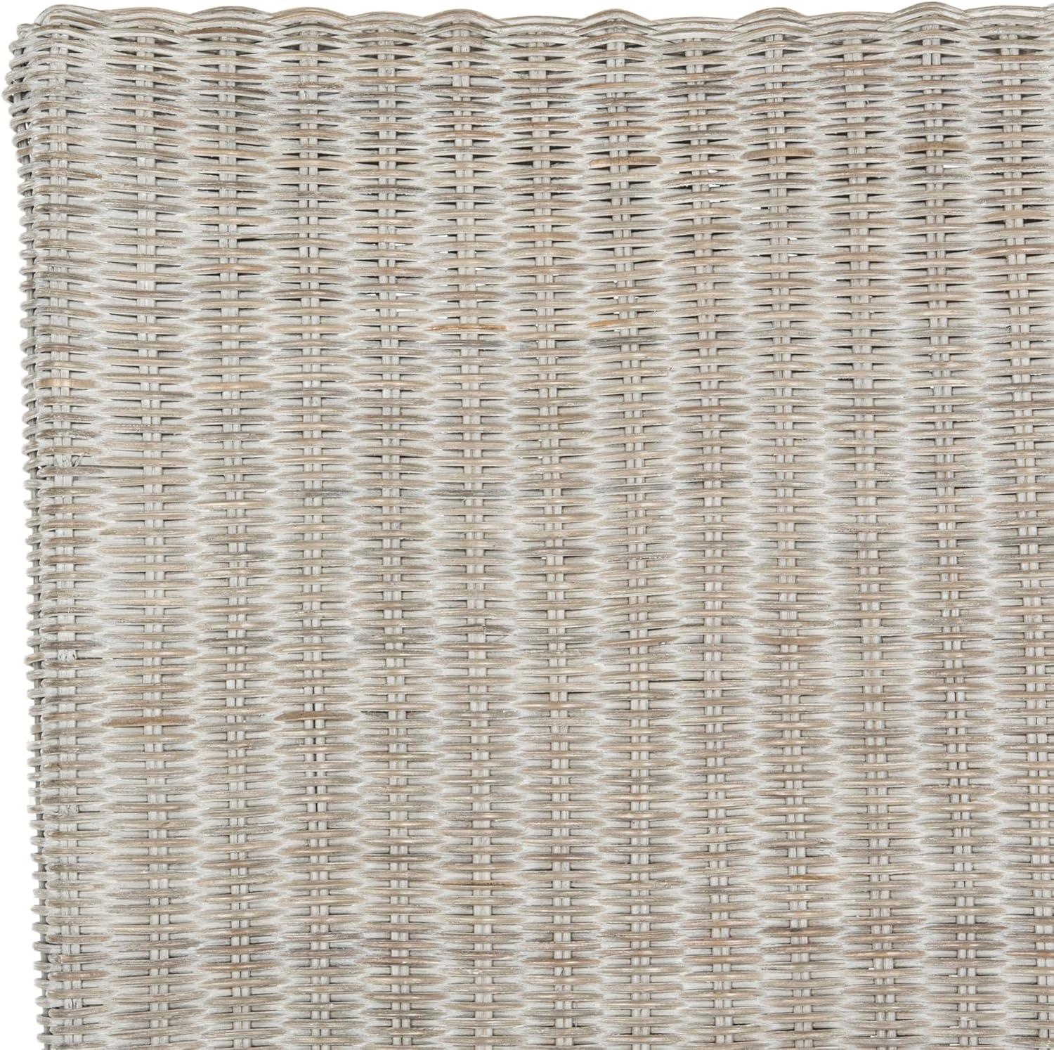 image:imageSAFAVIEH Home Collection Arjun Set of 2 Grey Wicker Dining Chairs Tall Back Dining Chairs with Pine Wood Legs for Kitchen or Dining Room SEA8013ASET2Antique Grey