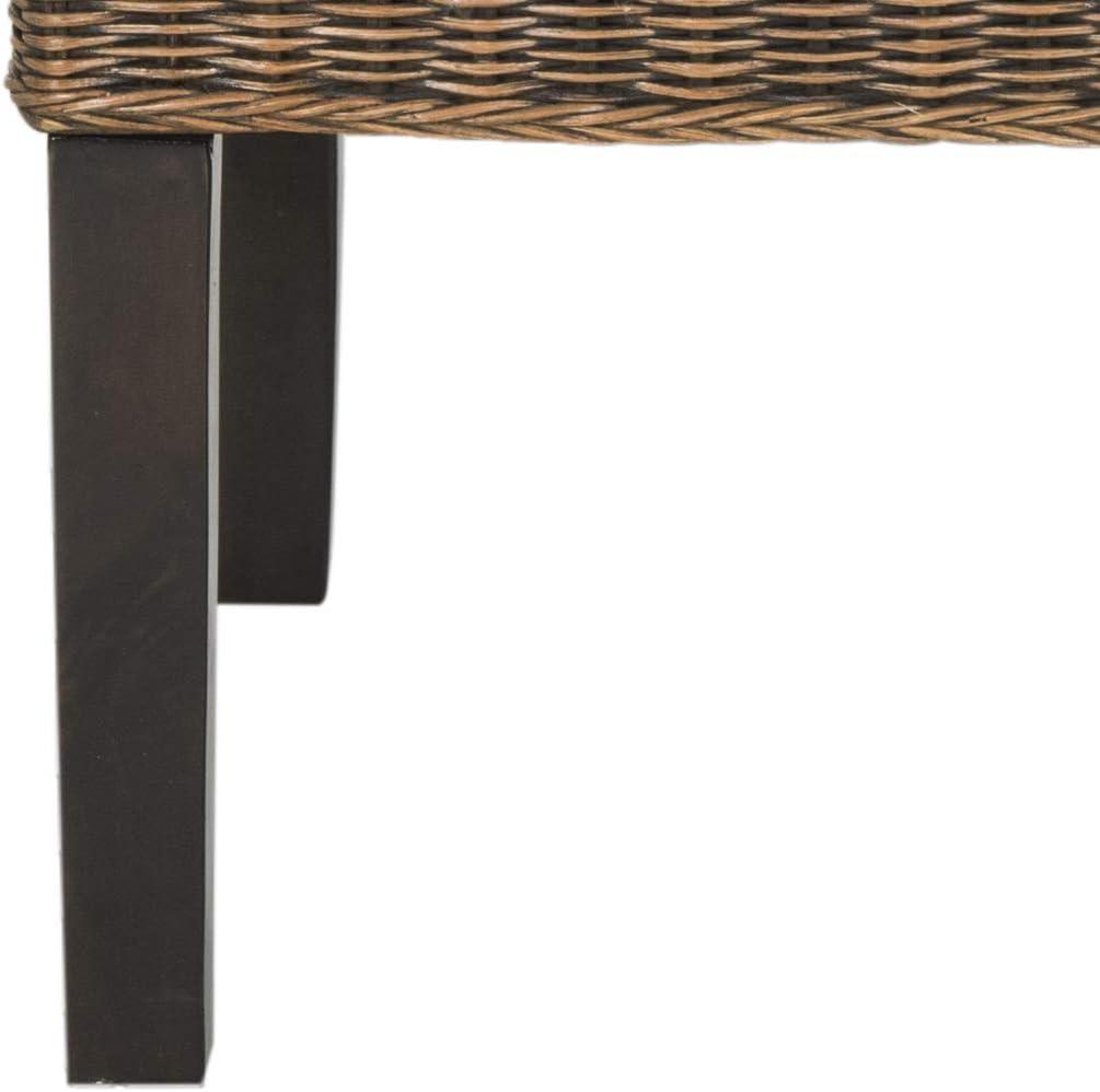 image:imageSAFAVIEH Home Collection Arjun Set of 2 Grey Wicker Dining Chairs Tall Back Dining Chairs with Pine Wood Legs for Kitchen or Dining Room SEA8013ASET2Brown Multi